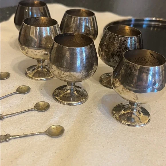 Gorham Silver Goblet Set with Spoons and Tray - Picture 5 of 8